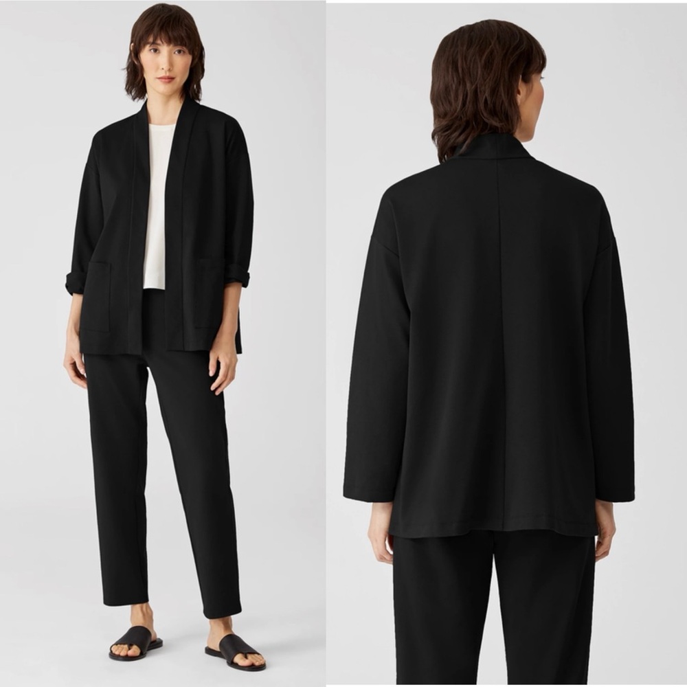Eileen Fisher organic cotton ponte jacket blazer open drape. LAST PRICE NO OFFER